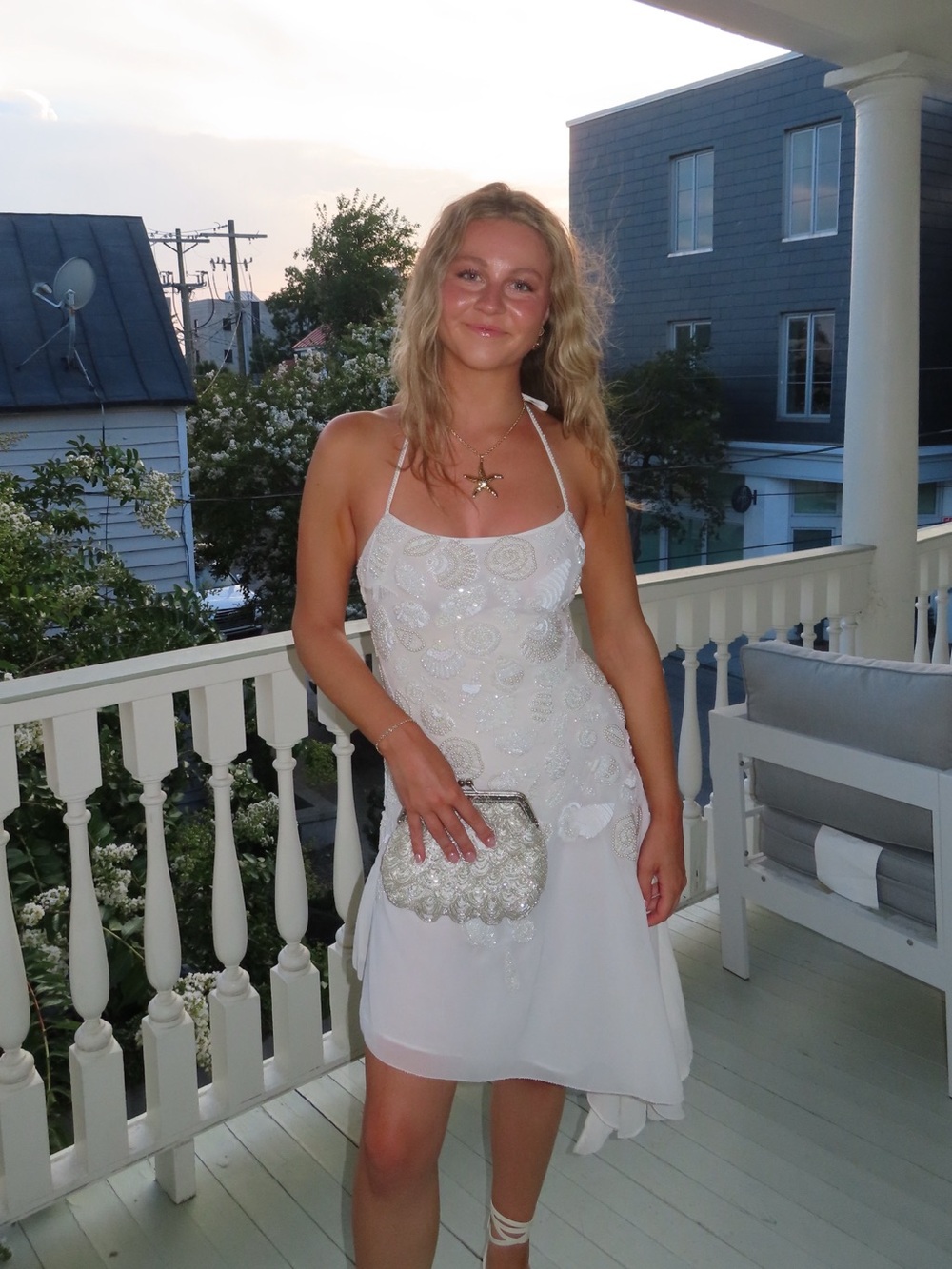 ✨ RARE ✨ For Love & Lemons Seaside Treasure 🐚 Beaded Midi Dress 🌊 Size 0 NWT - Picture 10 of 13